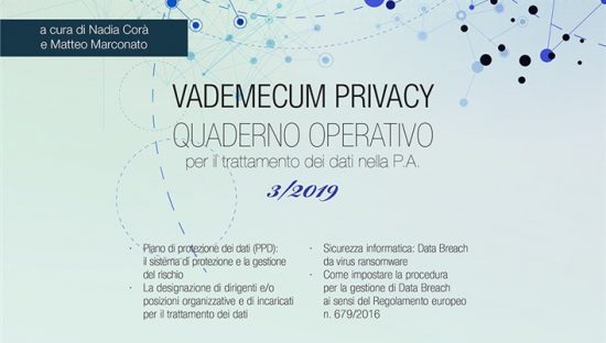 Vademecum Privacy. Quaderno operativo per il trattamento dei dati nella PA (2019). Vol. 3